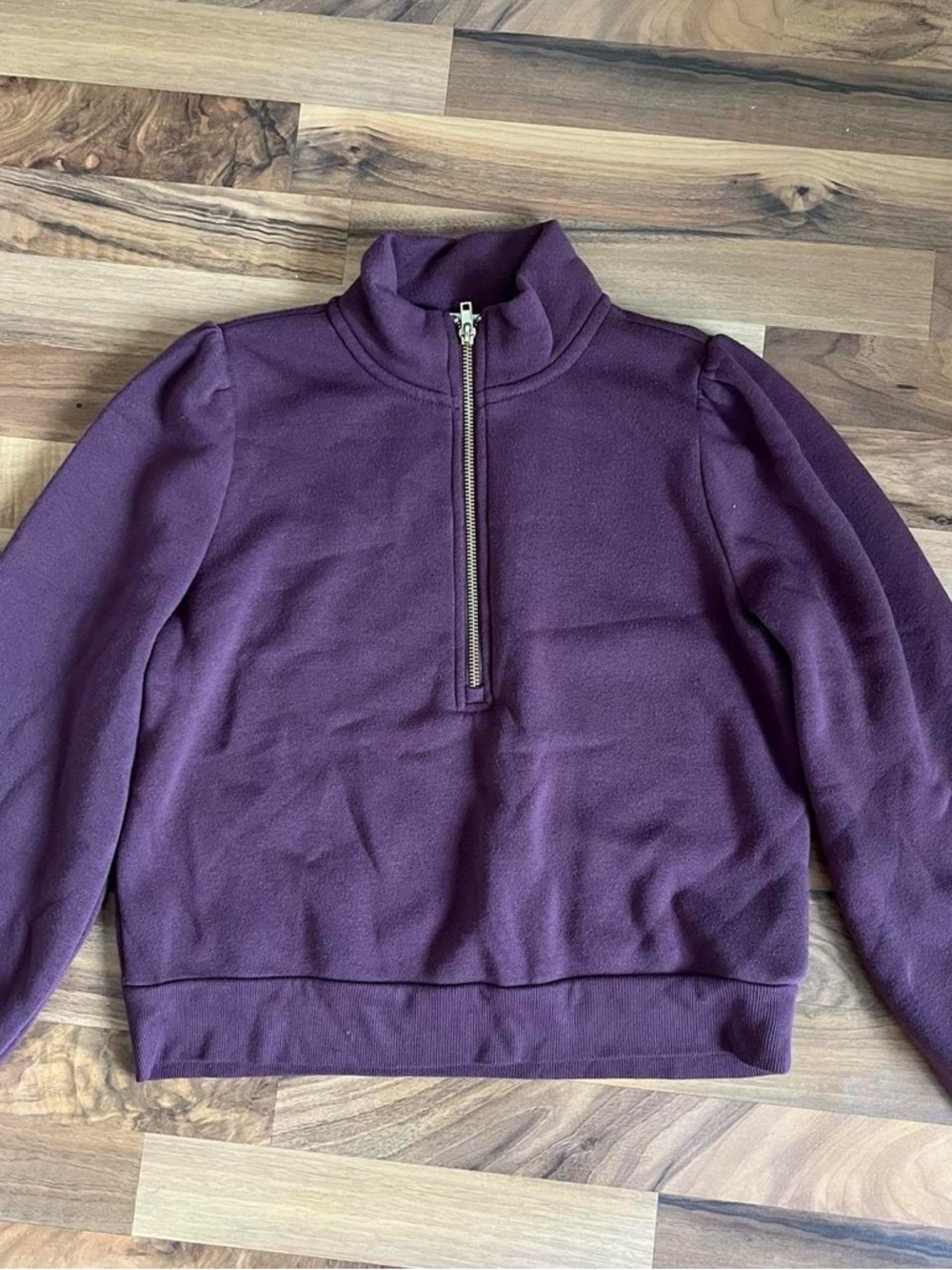 Women's Purple/Brown Half-Zip Pullover Sweater